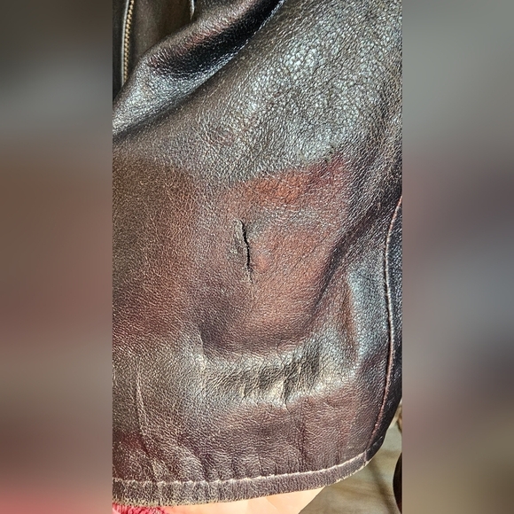 Damselle Metallic Lambs Leather Minimalist Jacket, Small, Zip Close, Collar SOFT - Picture 11 of 12